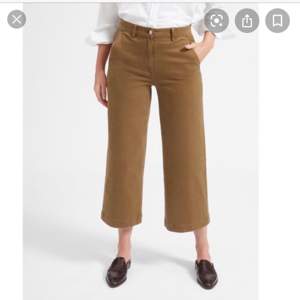 Everlane Wide Leg Crop Pants in Ochre